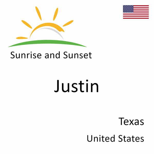 Sunrise and sunset times for Justin, Texas, United States