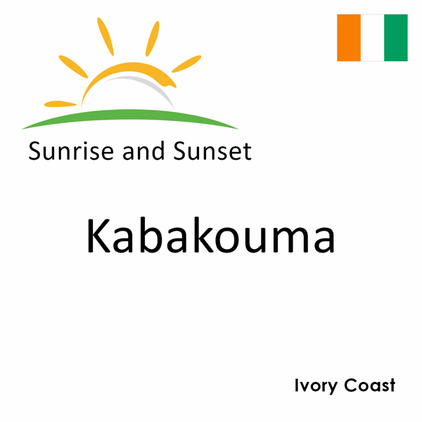 Sunrise and sunset times for Kabakouma, Ivory Coast