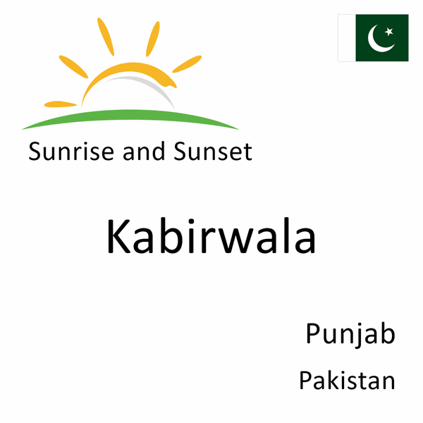 Sunrise and sunset times for Kabirwala, Punjab, Pakistan