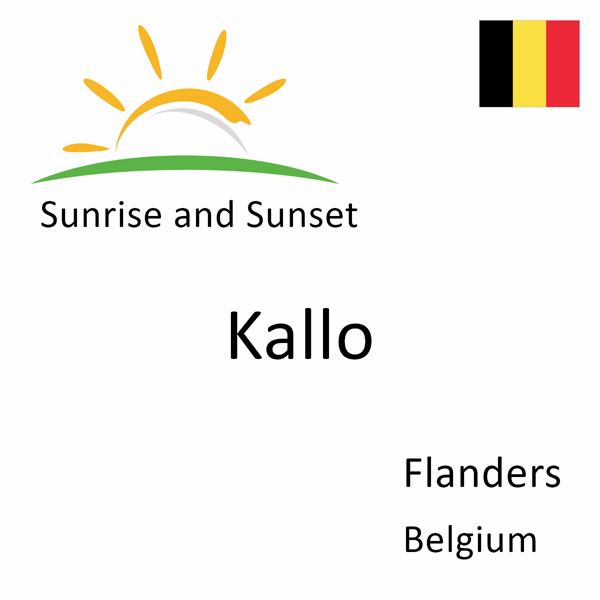 Sunrise and sunset times for Kallo, Flanders, Belgium