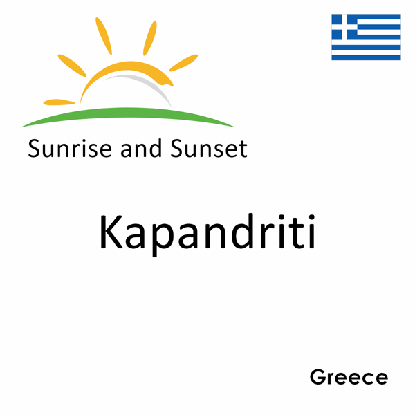 Sunrise and sunset times for Kapandriti, Greece