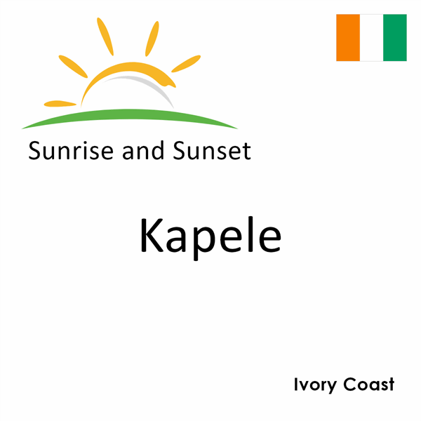 Sunrise and sunset times for Kapele, Ivory Coast