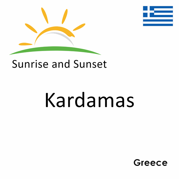 Sunrise and sunset times for Kardamas, Greece