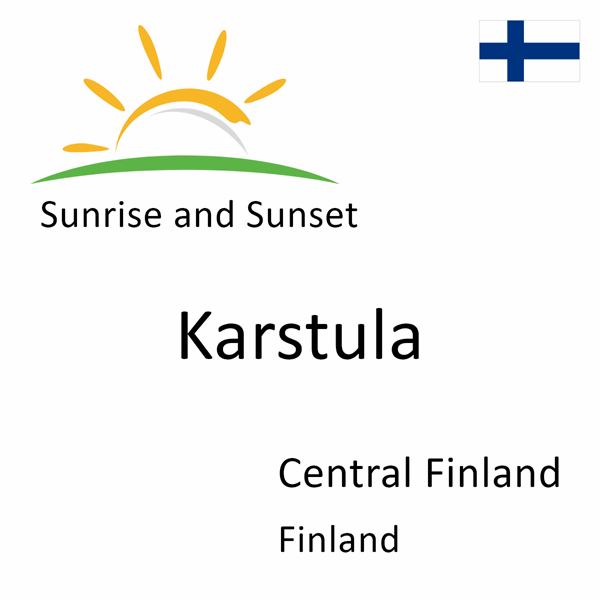 Sunrise and sunset times for Karstula, Central Finland, Finland