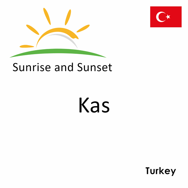 Sunrise and sunset times for Kas, Turkey