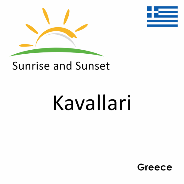 Sunrise and sunset times for Kavallari, Greece