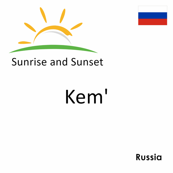 Sunrise and sunset times for Kem', Russia