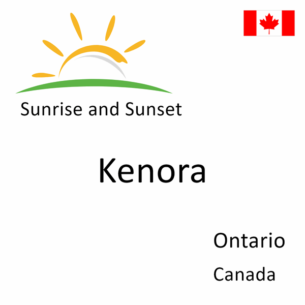 Sunrise and sunset times for Kenora, Ontario, Canada