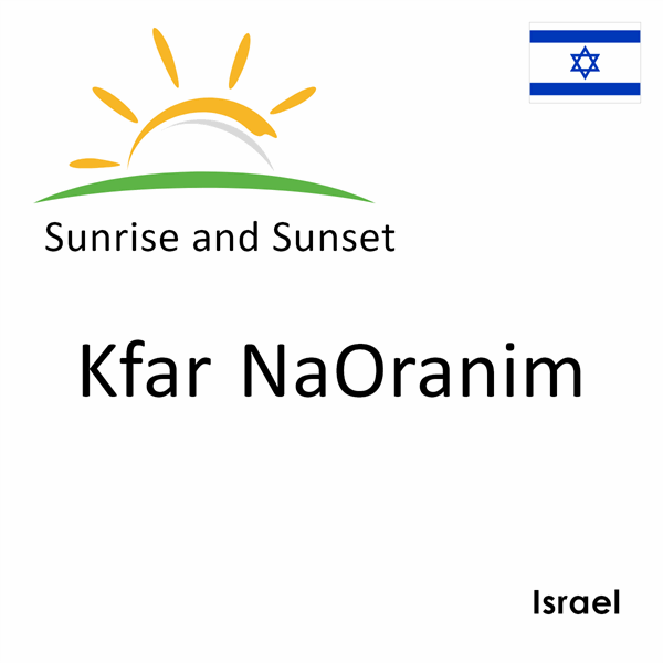 Sunrise and sunset times for Kfar NaOranim, Israel