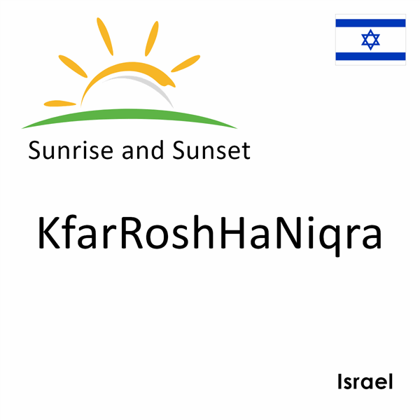 Sunrise and sunset times for KfarRoshHaNiqra, Israel