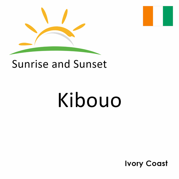 Sunrise and sunset times for Kibouo, Ivory Coast