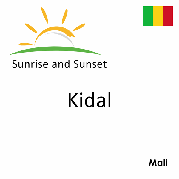 Sunrise and sunset times for Kidal, Mali