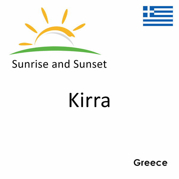 Sunrise and sunset times for Kirra, Greece