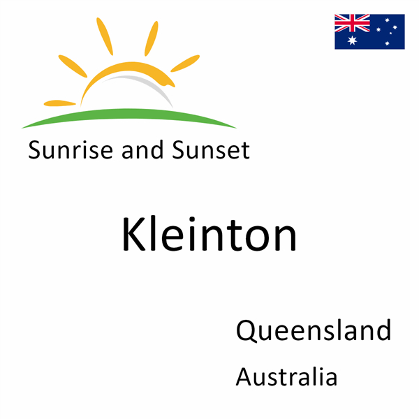 Sunrise and sunset times for Kleinton, Queensland, Australia