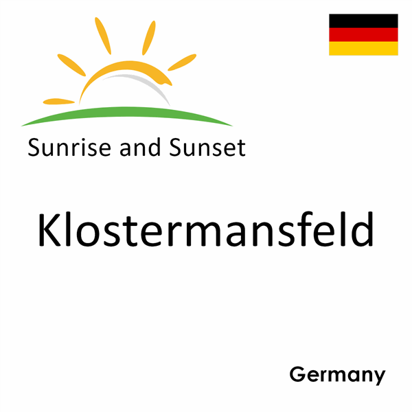 Sunrise and sunset times for Klostermansfeld, Germany