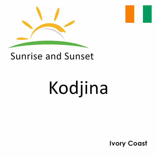 Sunrise and sunset times for Kodjina, Ivory Coast