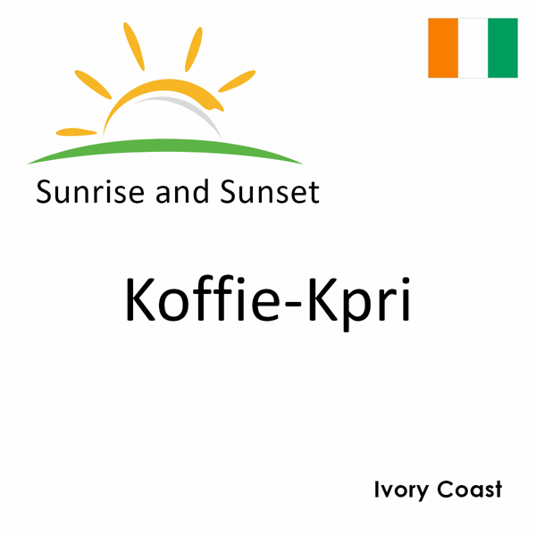 Sunrise and sunset times for Koffie-Kpri, Ivory Coast