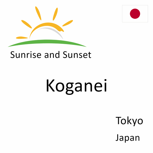 Sunrise and sunset times for Koganei, Tokyo, Japan