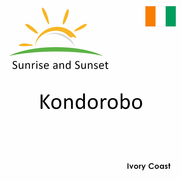 Sunrise and sunset times for Kondorobo, Ivory Coast