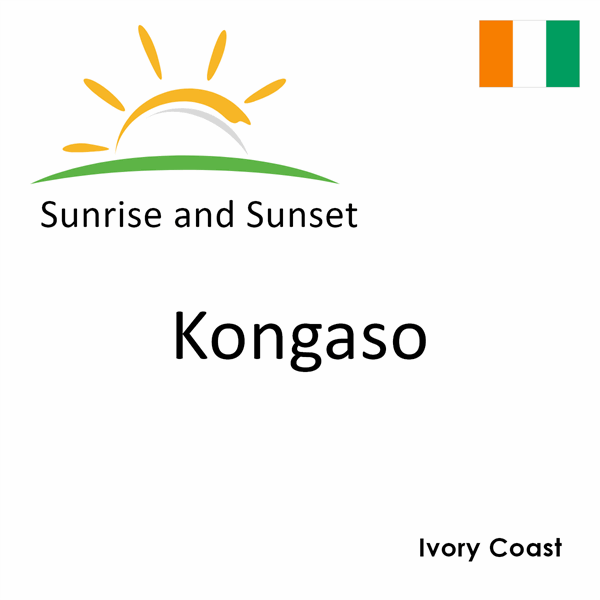 Sunrise and sunset times for Kongaso, Ivory Coast