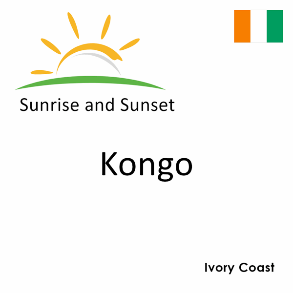 Sunrise and sunset times for Kongo, Ivory Coast