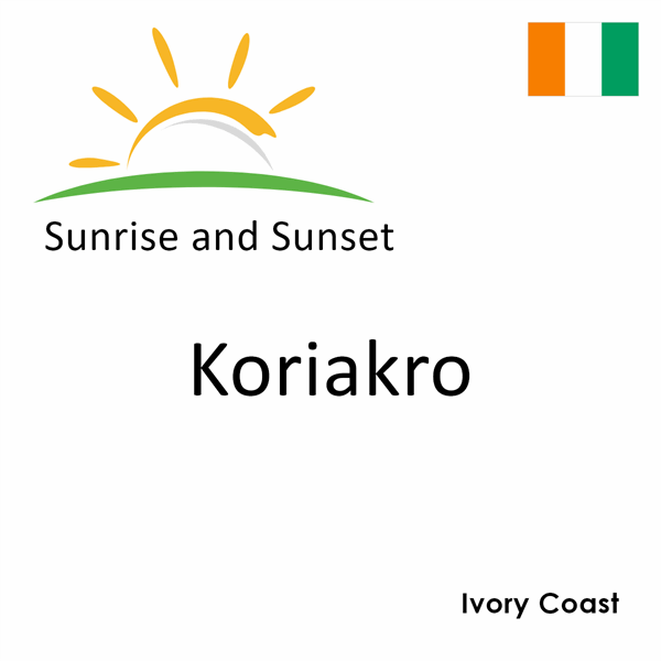 Sunrise and sunset times for Koriakro, Ivory Coast