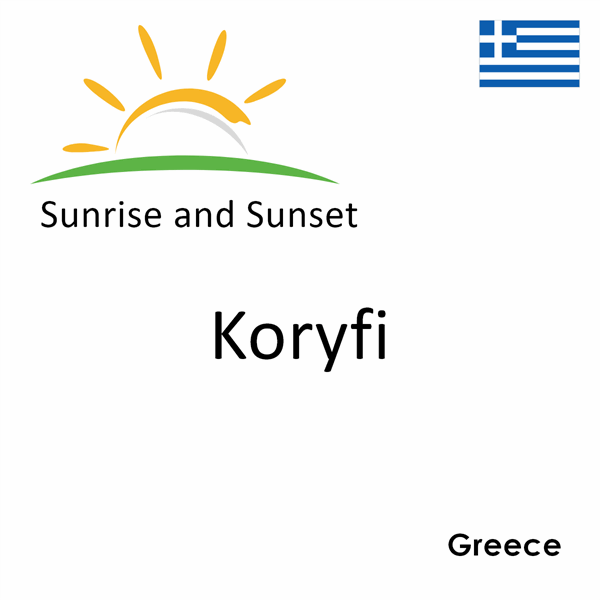 Sunrise and sunset times for Koryfi, Greece