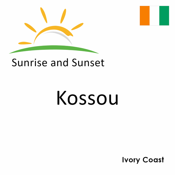 Sunrise and sunset times for Kossou, Ivory Coast