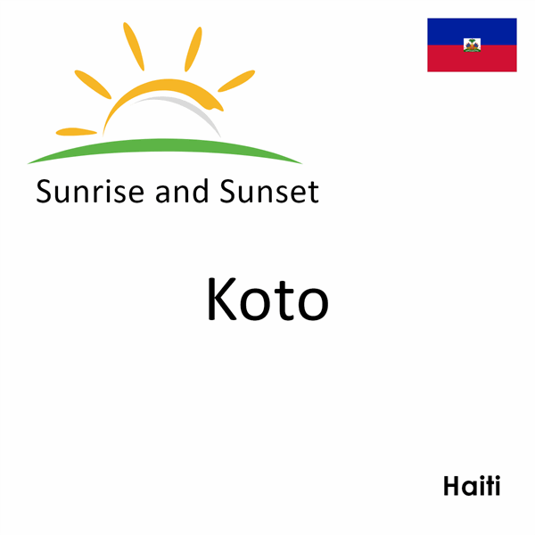 Sunrise and sunset times for Koto, Haiti