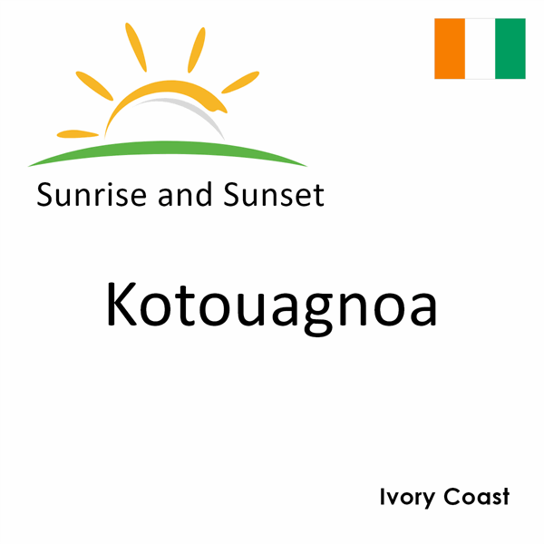 Sunrise and sunset times for Kotouagnoa, Ivory Coast