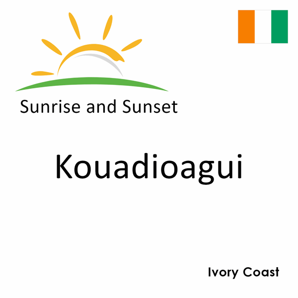 Sunrise and sunset times for Kouadioagui, Ivory Coast