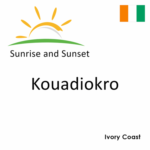 Sunrise and sunset times for Kouadiokro, Ivory Coast