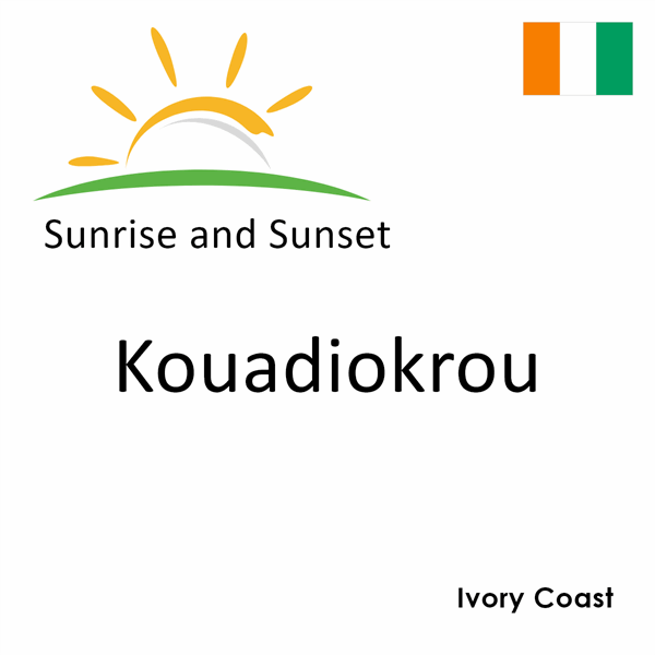 Sunrise and sunset times for Kouadiokrou, Ivory Coast