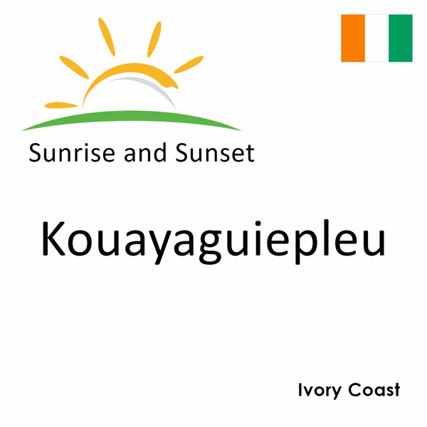 Sunrise and sunset times for Kouayaguiepleu, Ivory Coast