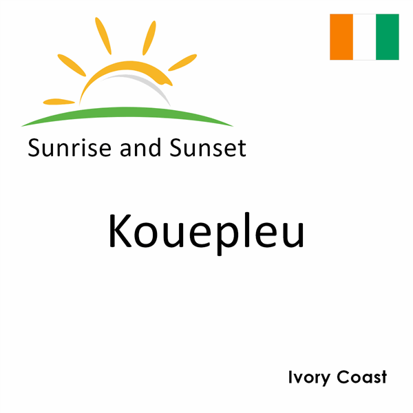 Sunrise and sunset times for Kouepleu, Ivory Coast