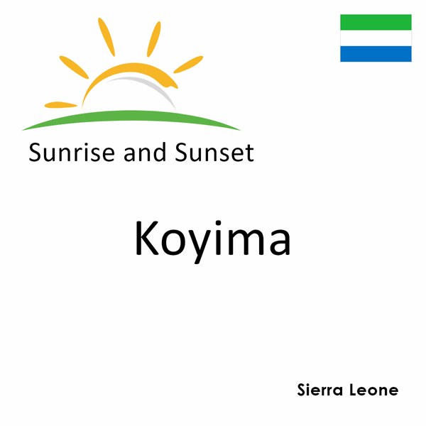 Sunrise and sunset times for Koyima, Sierra Leone