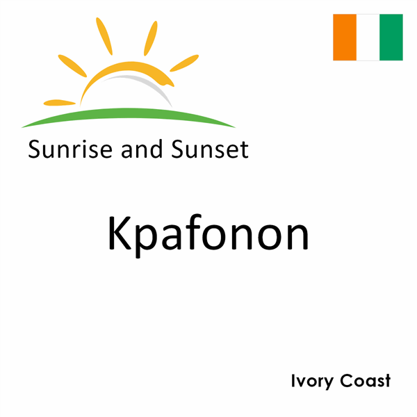 Sunrise and sunset times for Kpafonon, Ivory Coast