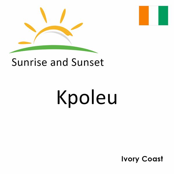 Sunrise and sunset times for Kpoleu, Ivory Coast