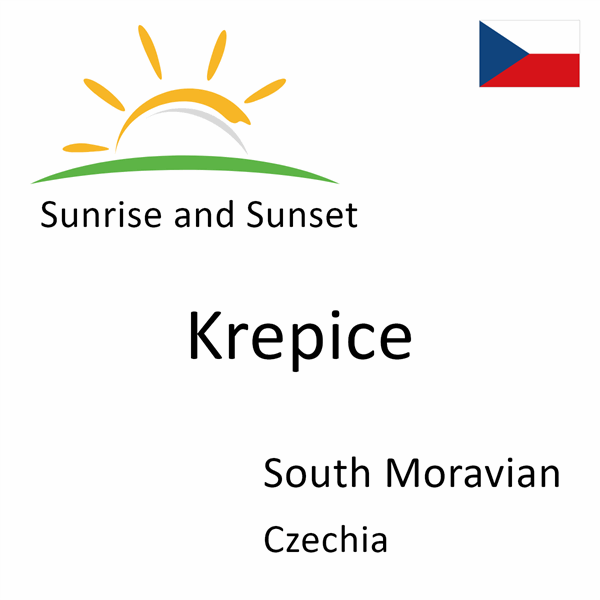 Sunrise and sunset times for Krepice, South Moravian, Czechia