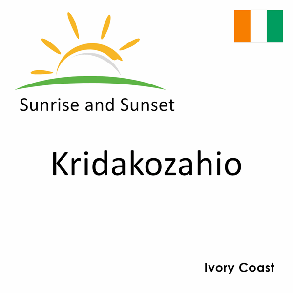 Sunrise and sunset times for Kridakozahio, Ivory Coast