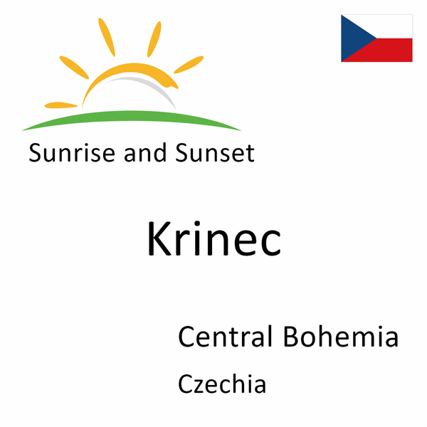 Sunrise and sunset times for Krinec, Central Bohemia, Czechia