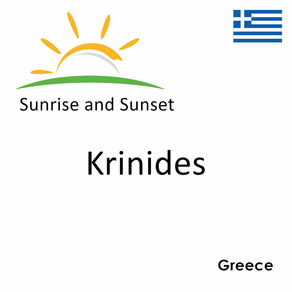 Sunrise and sunset times for Krinides, Greece