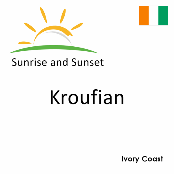 Sunrise and sunset times for Kroufian, Ivory Coast