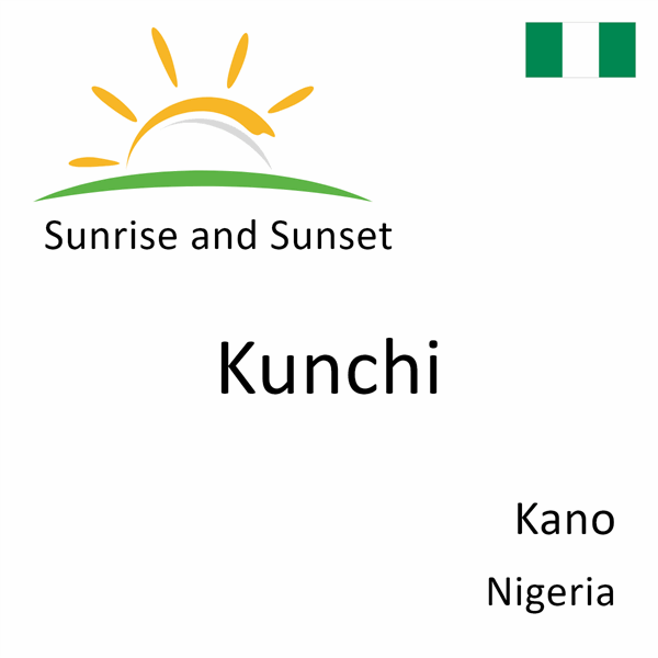 Sunrise and sunset times for Kunchi, Kano, Nigeria