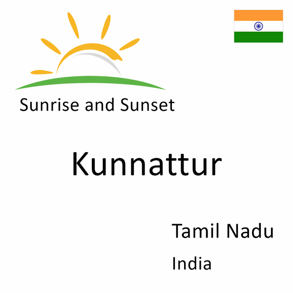 Sunrise and sunset times for Kunnattur, Tamil Nadu, India