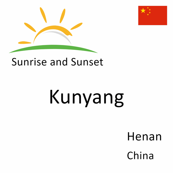 Sunrise and sunset times for Kunyang, Henan, China