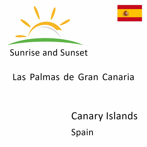 Sunrise and sunset times for Las Palmas de Gran Canaria, Canary Islands, Spain