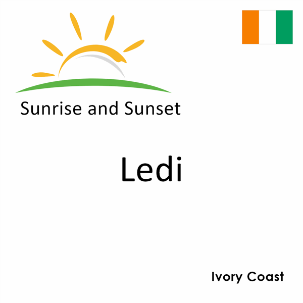 Sunrise and sunset times for Ledi, Ivory Coast