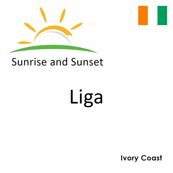 Sunrise and sunset times for Liga, Ivory Coast