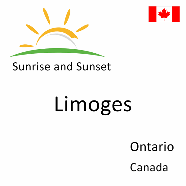 Sunrise and sunset times for Limoges, Ontario, Canada